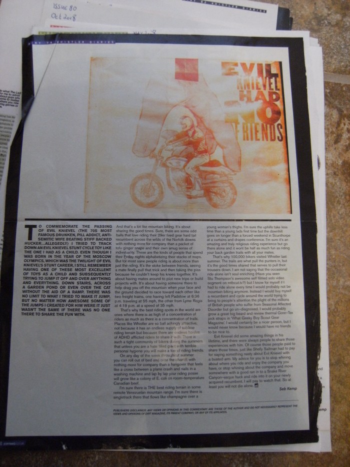 evil knievel had no friends